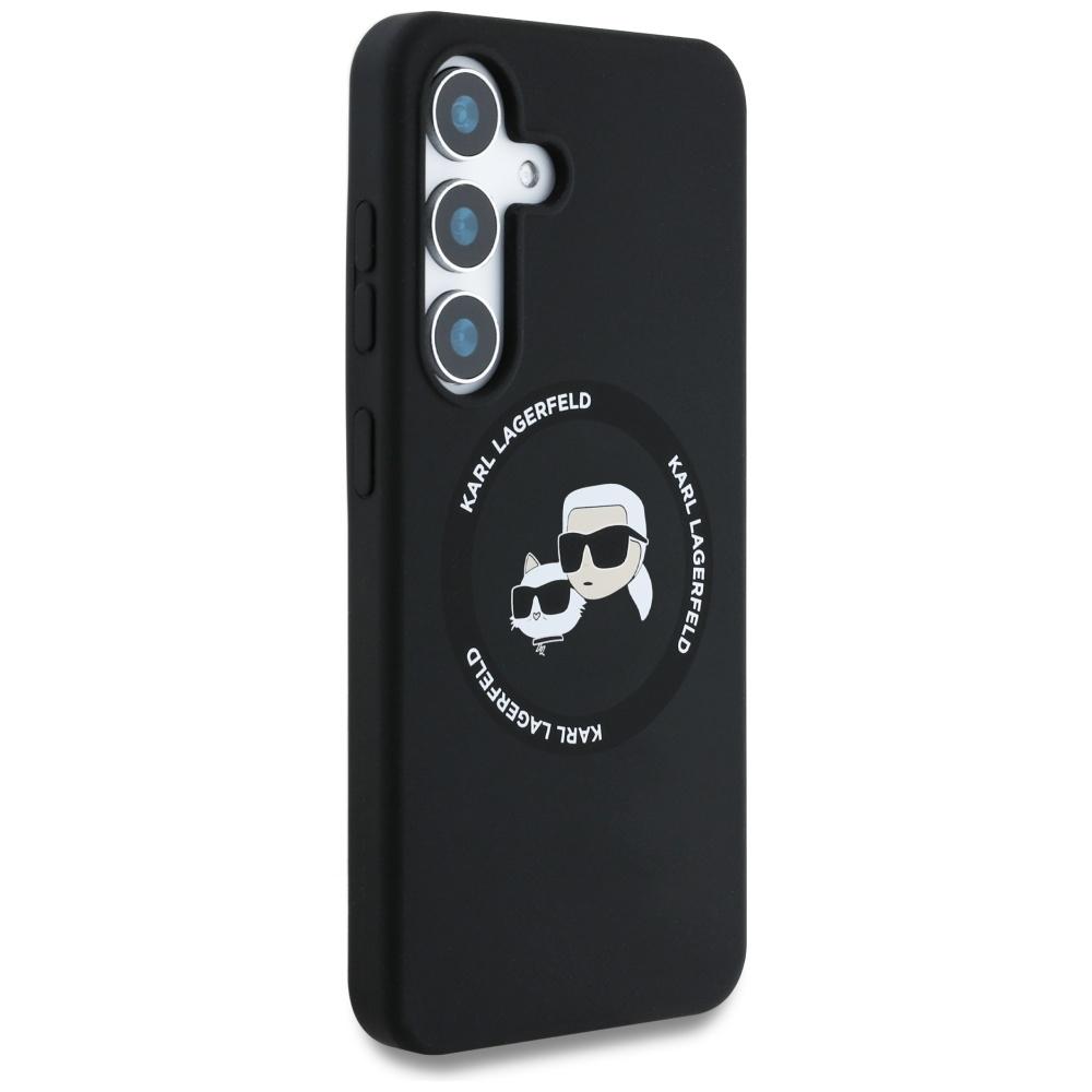 Karl Lagerfeld Silicone Double Heads And Circle Magsafe Case For Samsung Galaxy S25+ Black