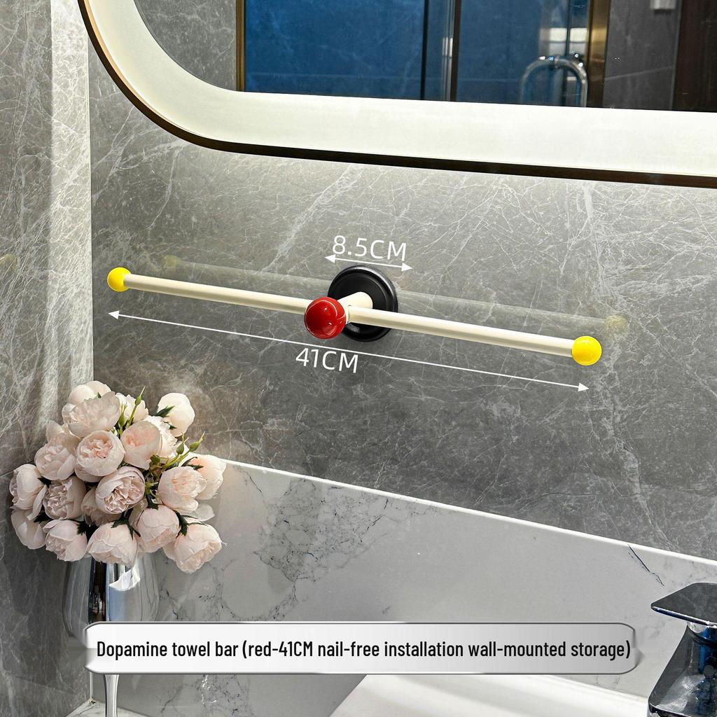 Dopamine Punch-Free Wall-Mounted Towel Rack and Storage Shelf