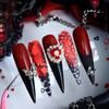 12-Grid Red & Black Heart Nail Art Glitter Valentine's Day Stickers