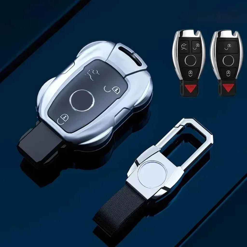 Fashion Alloy Car Key Case Cover With Chain For Mercedes Benz Ce Abs Class Gle Gla Glb Glc Gls Amg W176 W177 203 204 205