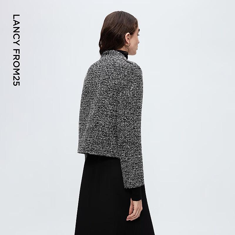 LAUREL GREY Retro Stand-Collar Padded Shoulder Jacket