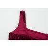 Women Sexy Sequin Slim Fit Spaghetti Strap Long Elegant Formal Party Dress