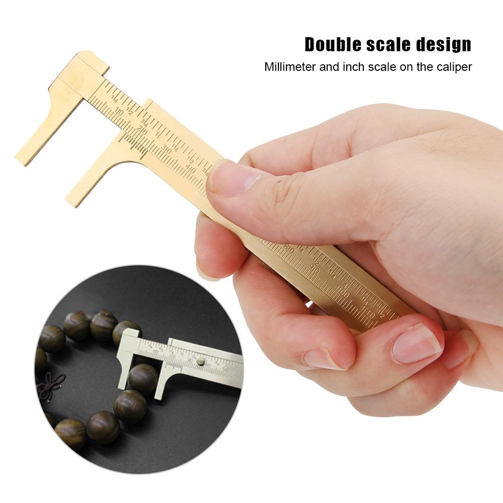 Double Scale Vernier Caliper Brass Jewelry Maker Measuring Ruler Authenticate Caliper120mm