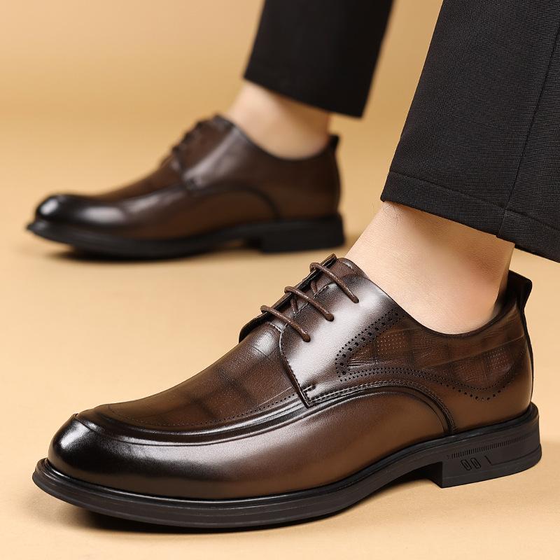 Wenzhou leather shoes men's autumn 2025 business commuter office dress men's shoes British style Korean version groom wedding shoes