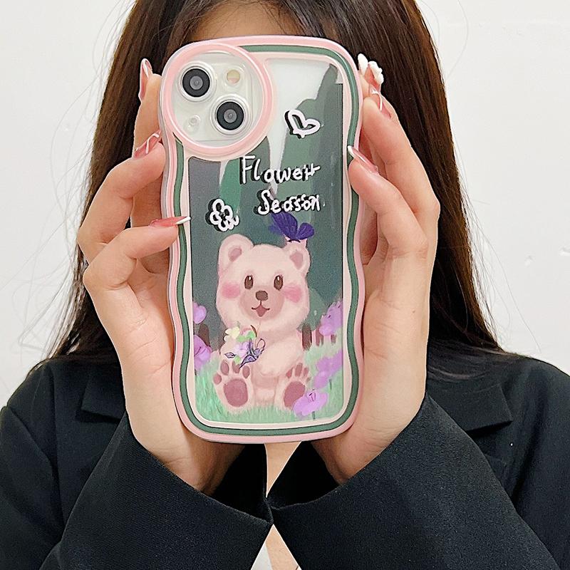 Cartoon Wave měkké pouzdro na telefon pro iPhone 15 Samsung A54 A53 S23 S24 Ultra Redmi Note 12 Pro Note 11 OPPO A38 Reno 10 5G Kryt Infinix Realme C55 C53