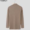INCERUN Autumn Winter Men Turtleneck Long Sleeve Knitted Sweaters Casual Pullovers