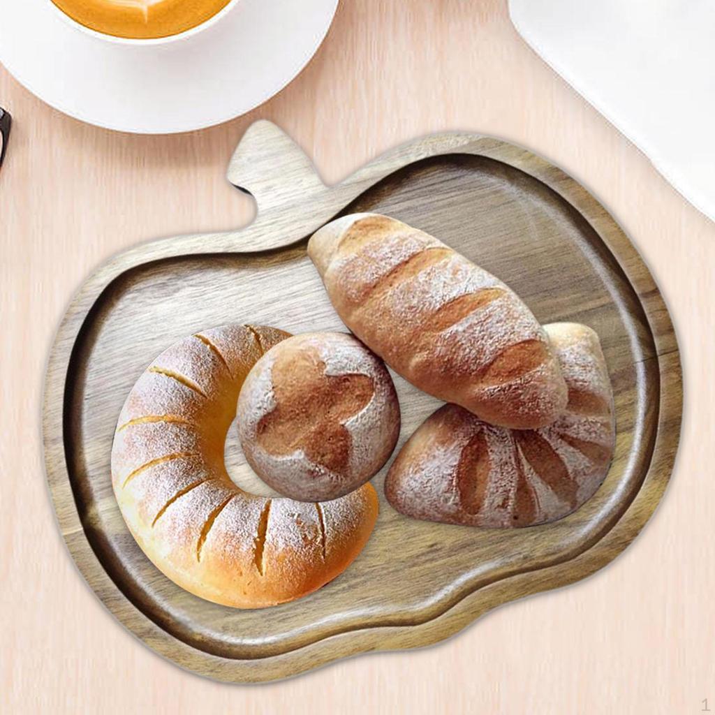 Wood Serving Tray Food Platter Dried Fruit Plate for Tea Vegetable