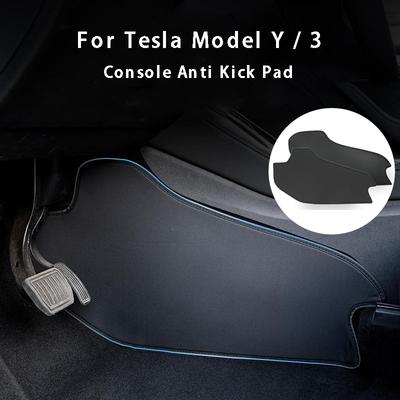 Für Tesla Model 3 Model Y Center Control Side Anti-Kick-Pad Leder Anti-Schmutz-Schutzabdeckung Verteidigung Fußmatte Autozubehör