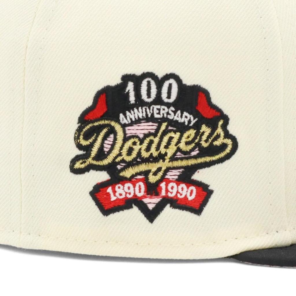 New Era 59FIFTY Los Angeles Dodgers ONSPOTZ LA 7 59Fifty Up Side Down Side MLB Los Angeles Dodgers Cap, Exclusive, Chrome/Satin Black, 1/8 Scale,