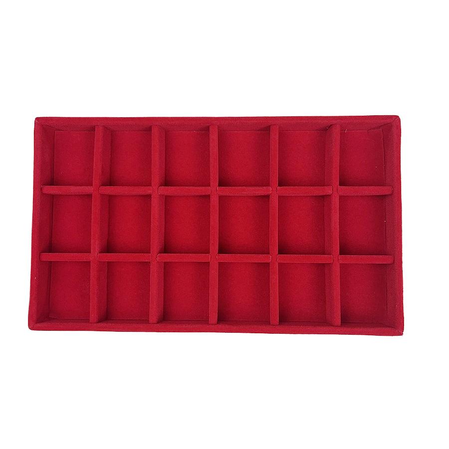 1PC, Flocking Jewelry Box Jewelry Tray, Color: red
