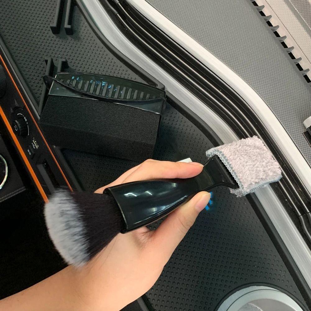 

Soft Car Interior Cleaning Brush Detachable Air Outlet Clean Tool Double-ended Car Brush Seat чёрный