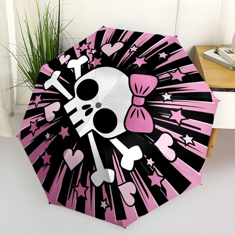 

1pc Skull and Crossbones with Bow Umbrella with Plastic Handle,Suitable for All Seasons Home Travel Outdoor UmbrellaM1353