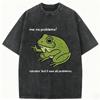 Washed, Frog Problem Text Printed, High-Quality Batik Retro Fashion Brand, Daily Wear Hot Item, Perfect Gift for Christmas And Thanksgiving