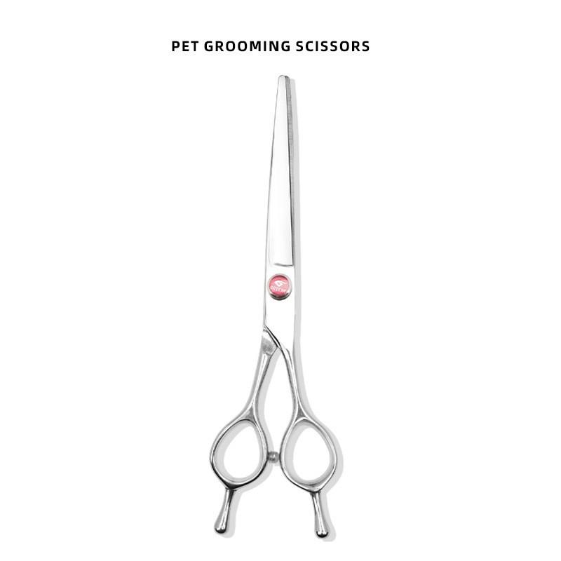 Professional Pet Grooming Scissors Set 6.5 Inch Stainless Steel Flat Curved Tooth Fishbone Fluffy Thinning Shears Dogs