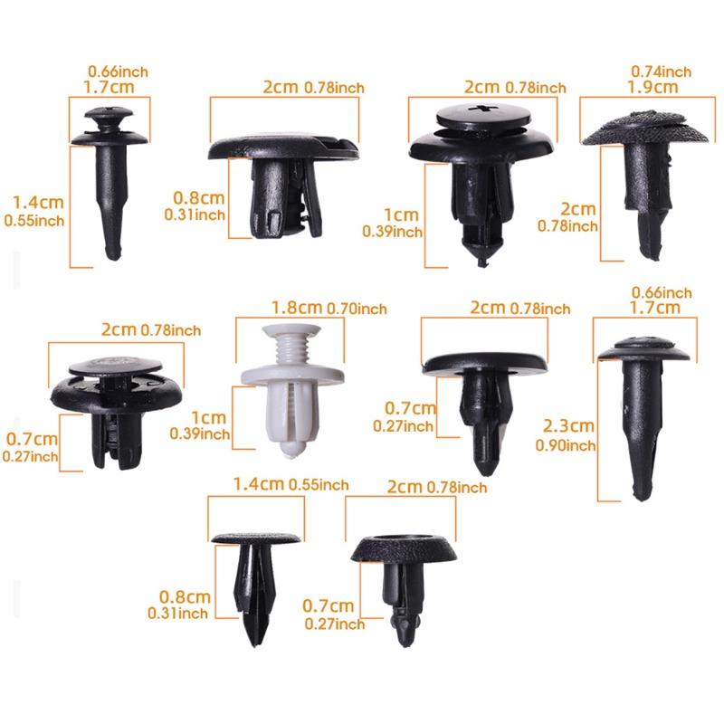 100 Stück gemischte Schnallen, Auto-Befestigungsclip, Türverkleidung, Kotflügel, Stoßfängerschnalle, Kühlerschutz, Motorabdeckung, Spritzschutz, Halteklammer