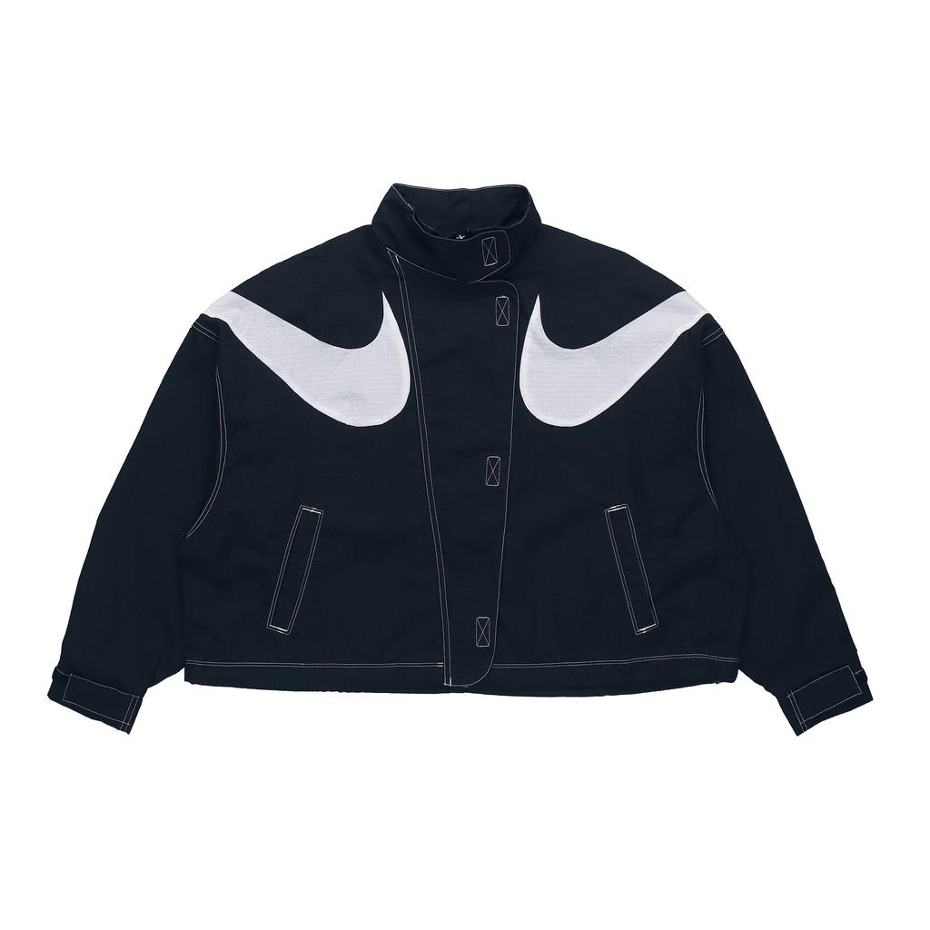 Nike Sportswear Swoosh Symmetrical Stand Collar Woven Jacket Women Outerwear Black DD5585-010