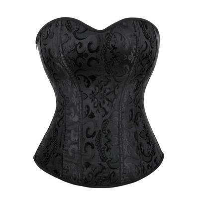 Women S Black Zipper Fitted Corset Top