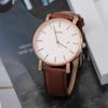 BUREI Men's Simple Analog Watch Waterproof Quartz Business Date Rose Gold White Stylish Slim Wristwatch