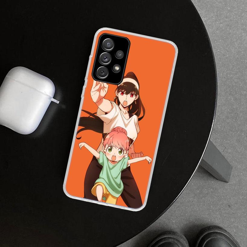 Anime S-Spy Family Anya Phone Case Cover for Samsung Galaxy A12 A22 A32 A52 A72 A02S A51 A50S A31 A20S A10S Note 20 Ultra 10 Plu