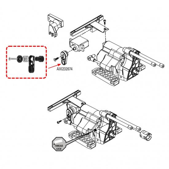 INJORA 25T Aluminum Transmission Shift Unloading Servo Horn for 1/10 RC Crawler Axial SCX10 PRO Upgrade
