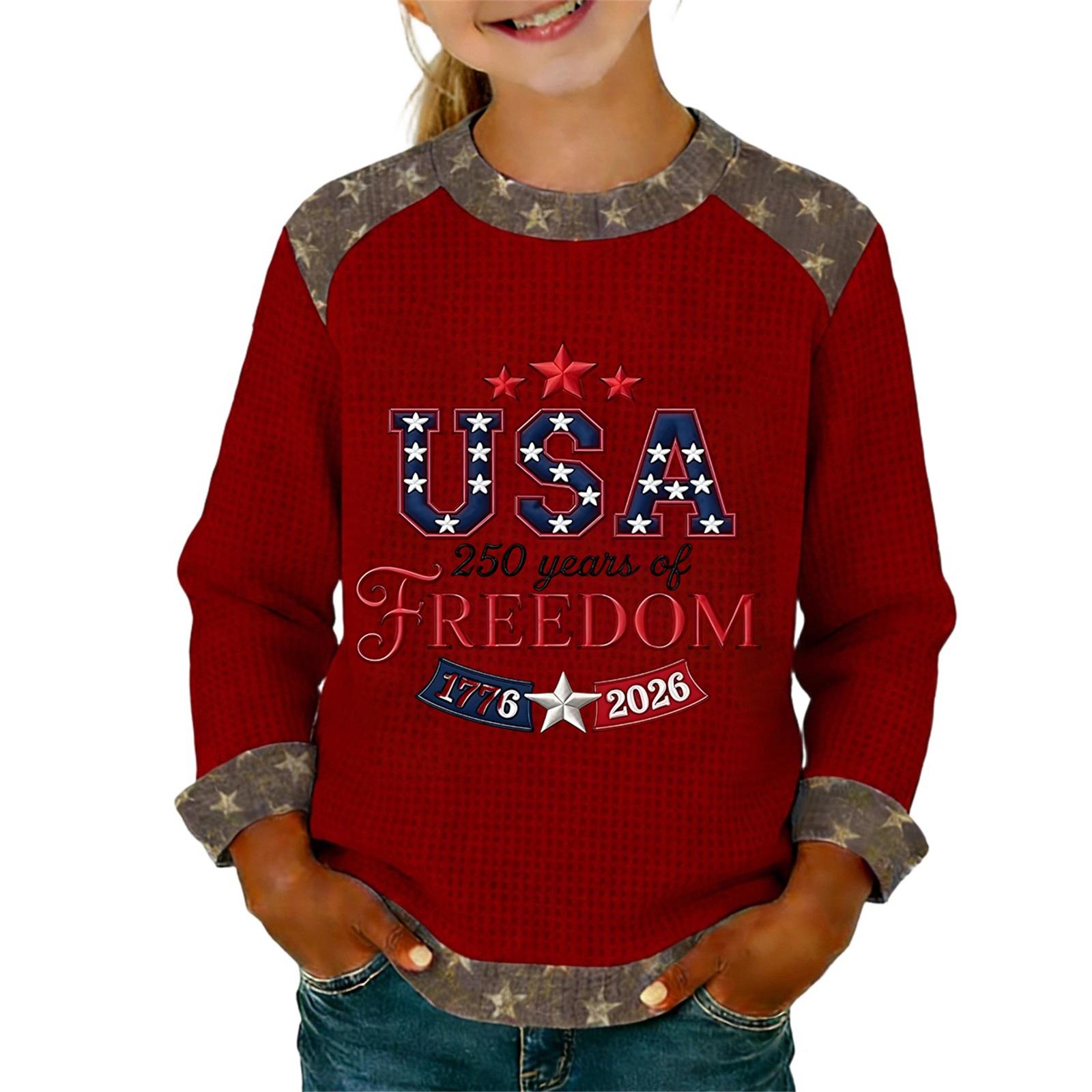 Children s Fashionable  Comfortable  Casual Long-Sleeve Printed Top 160 красный