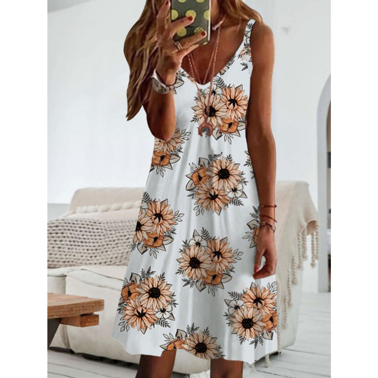 

2025 Новое женское платье с заниженной талией, элегантное платье с принтом, весна-лето, свободное и удобное 3XL белый