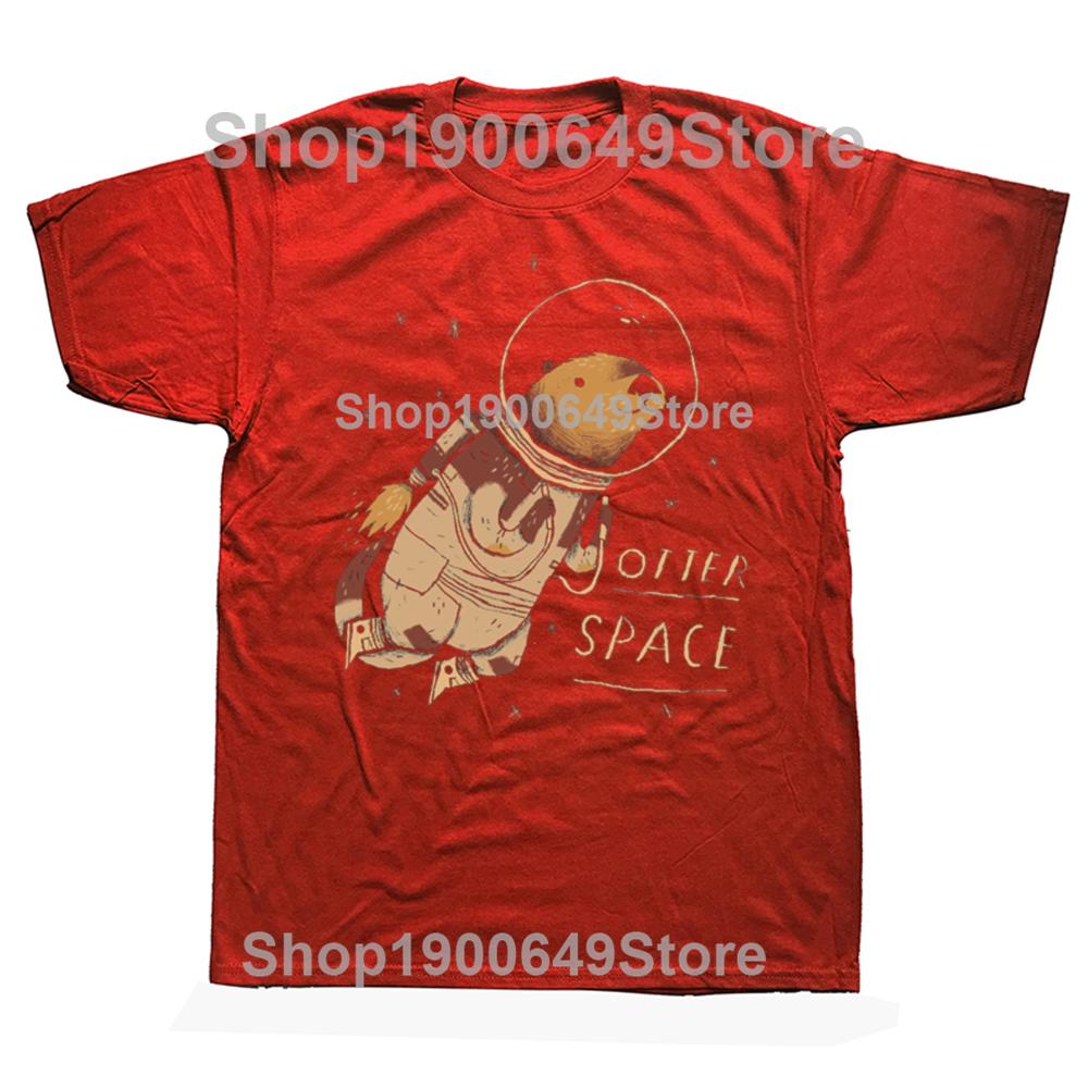 Funny Otter Space T Shirt Cute Tee Tops Round Neck ShortSleeve Fashion Tshirt Clothing Casual Basic Tshirts S
