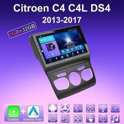 2 DIN Android Carplay Car Radio For Citroen C4 C4L DS4 2013-2017 Multimedia Player Head Unit Stereo GPS Navigation BT WIFI 2+32GB