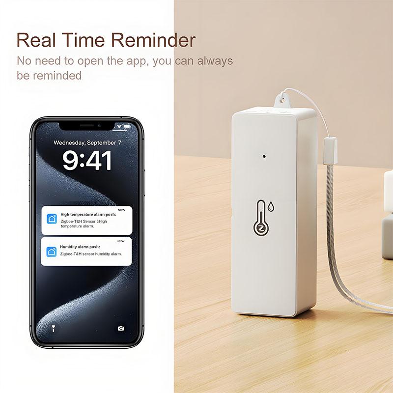 Zigbee WiFi Temperature And Humidity Sensor APP Remote Monitor For Smart Home Smart Life Work With Alexa Google Assistant