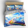 Rainbow Cat Artwork Decor Set Soft Comfortable Duvet Cover Bedding Set Included 1*Duvet Cover & 2*Pillowcases, Gift