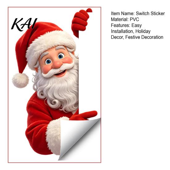 Removable Seasonal Window Stickers Glow In The Dark Santa Claus Switch Sticker, Decorative PVC Luminous Wall Decal for Christmas Holiday Home