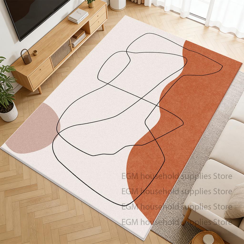 Minimalist Carpet Abstract Living Room Decor Customizable Rugs Bedroom Outdoor Soft Non-slip Study Office Floor Mats Washable