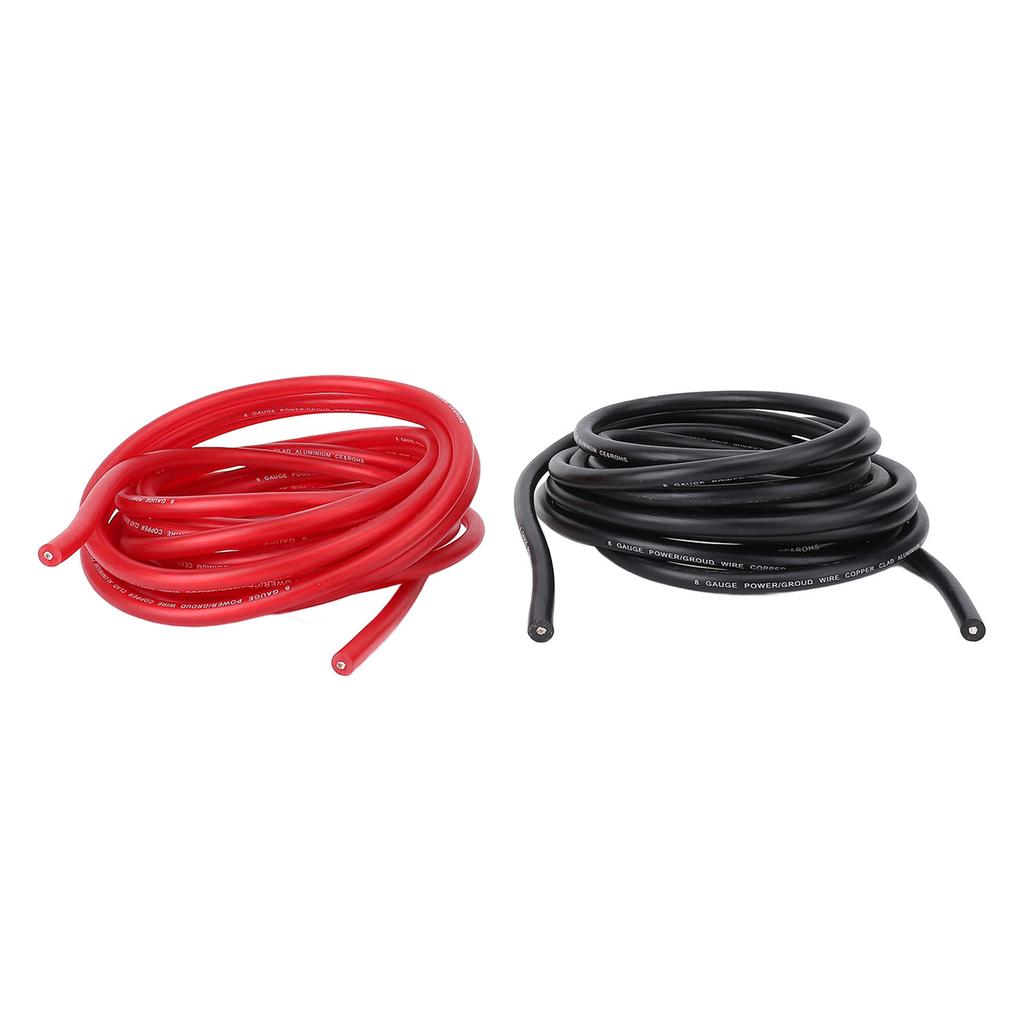 2PCS 8 Gauge Wire High Temperature Tolerant 8AWG Automotive Power Ground Cable for Vehicle RV Trailer Boat 20FT