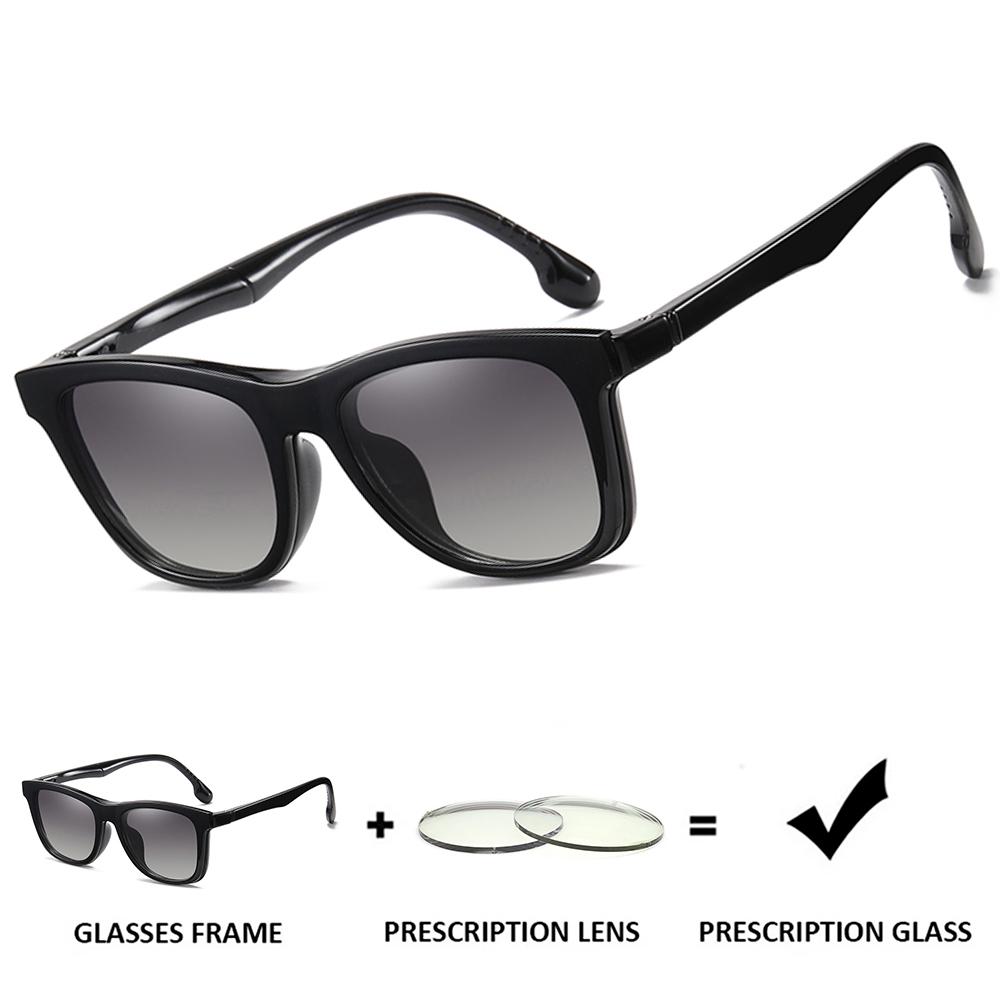 Square Magnetic Clip-on Sun Lenses for Men Prescription Custom Spectacles Frames Women Aspherical Blue Light Blocking
