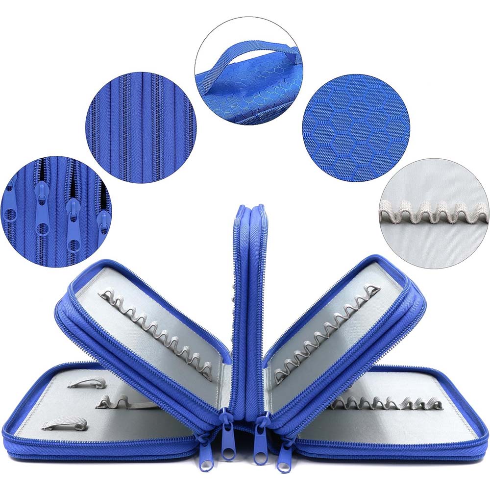 1PC New 72-hole Stationery Storage Bag, Convenient Oxford Cloth Multi-layer Zipper Pencil Bag, Suitable for a Variety of Pencils