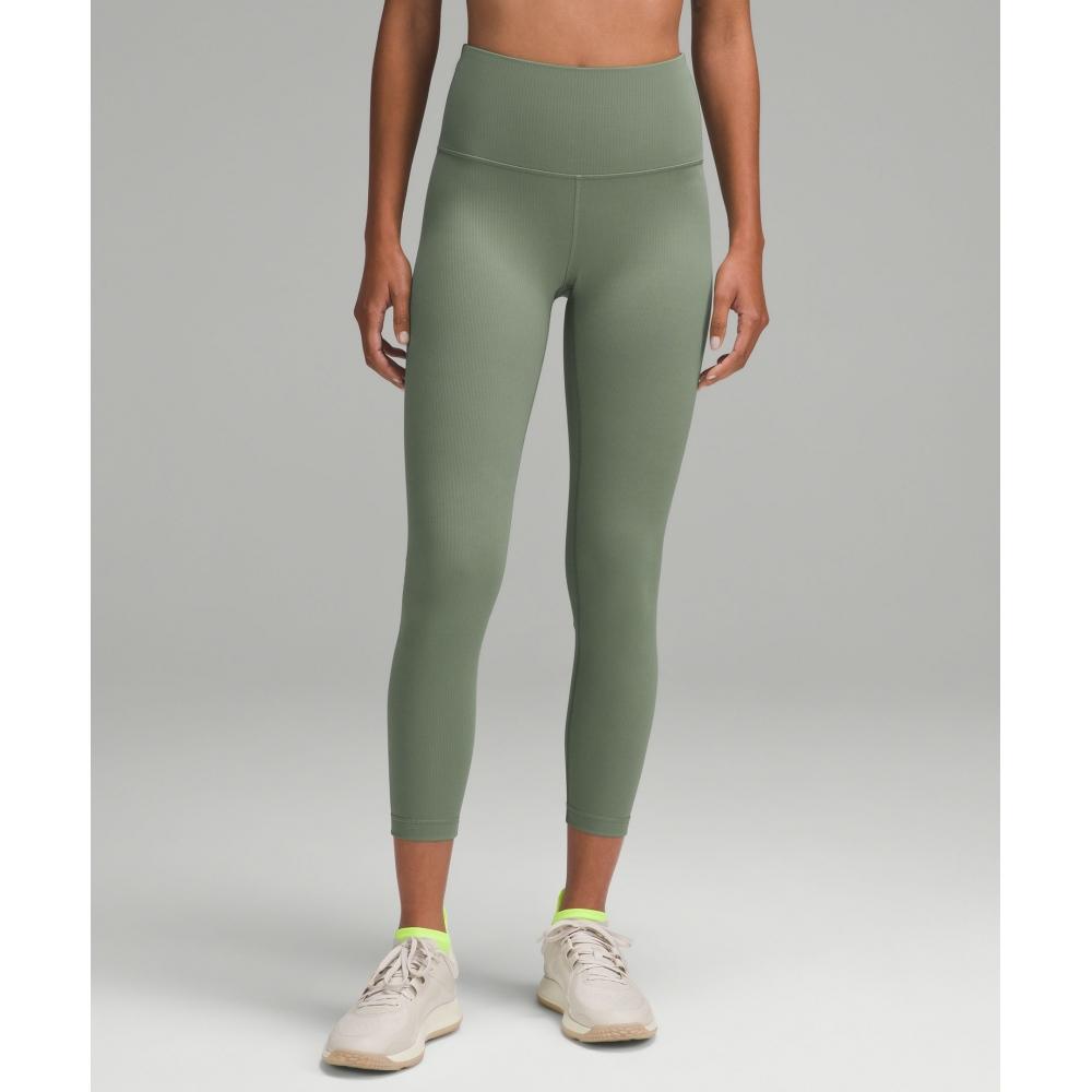 

Lululemon Wunder Train High Rise Ribbed Tight 25 Grey Eucalyptus 2