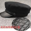 Winter Warm Flat Top Hat Big Head Circumference Men's Big Brim Captain Middle-aged and Elderly Men's Hat Small Head Circumference Literary and Retro