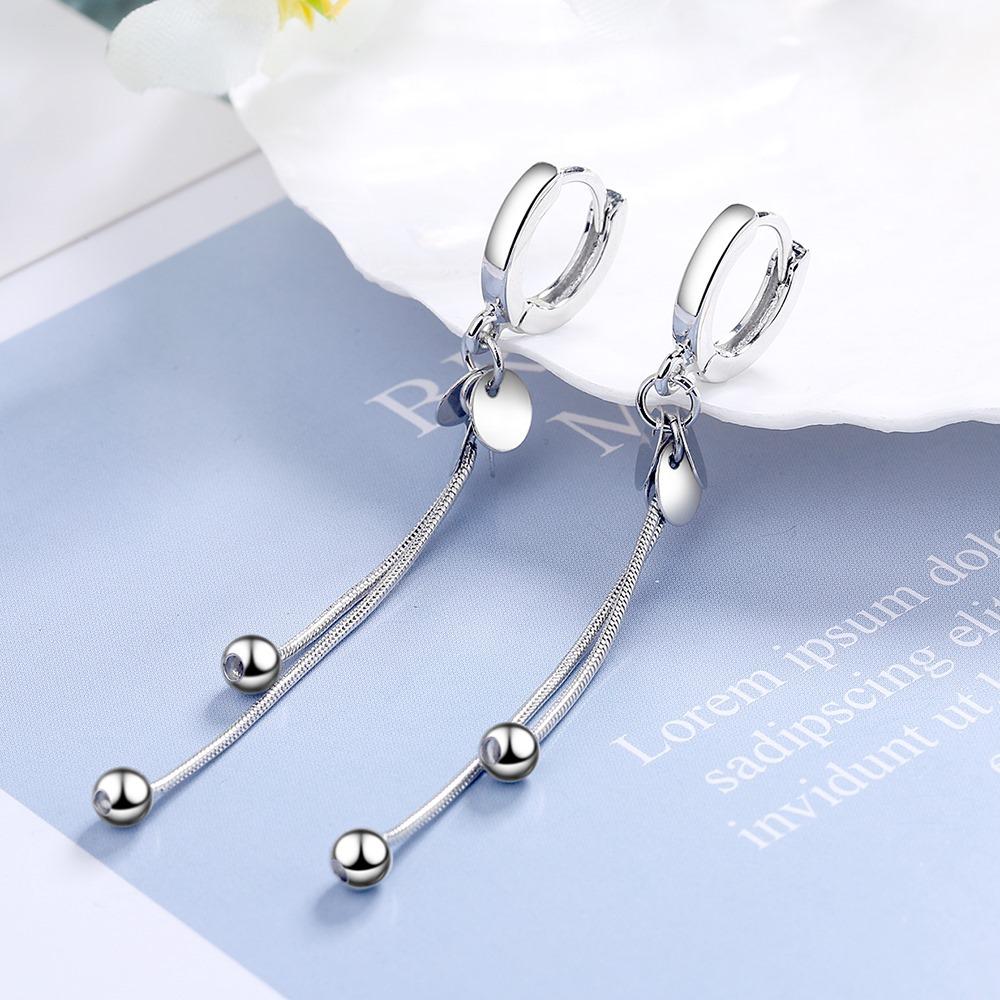 Cute Women Earrings Wafer Balls Tassel  New Trendy  Sterling SIlver Earring Lady Gift Party Tassel Earring Accessories