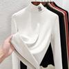 Wool Silk Bottoming Shirt Women's Autumn and Winter New Women's Clothing with Heating and Warmth Turtleneck Top, Piled and Thickened