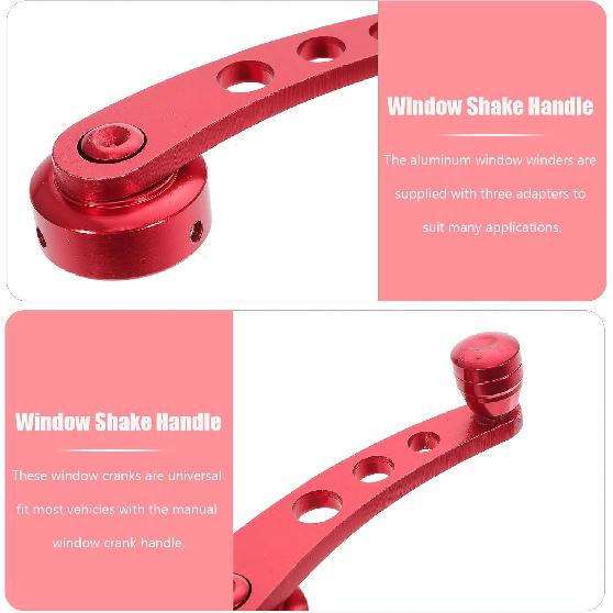1set Car Window Crank Handle Winder Aluminum Shake Handle for Left Right Doors Durable Car Door Accessories Red
