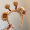 Wash Face Headband Cartoon Hair Hoop Headwear Cute Plush Hairband Kawaii Bee Plush Headband  Girl