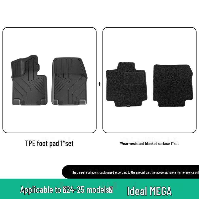 Eco-Friendly TPE Floor Mats for 2024-2025 Li Auto MEGA Car, Vehicle-Specific and Trunk Mats.