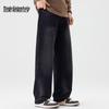 Mark Fairwhale Men's American Retro Washed Black Loose Straight Jeans