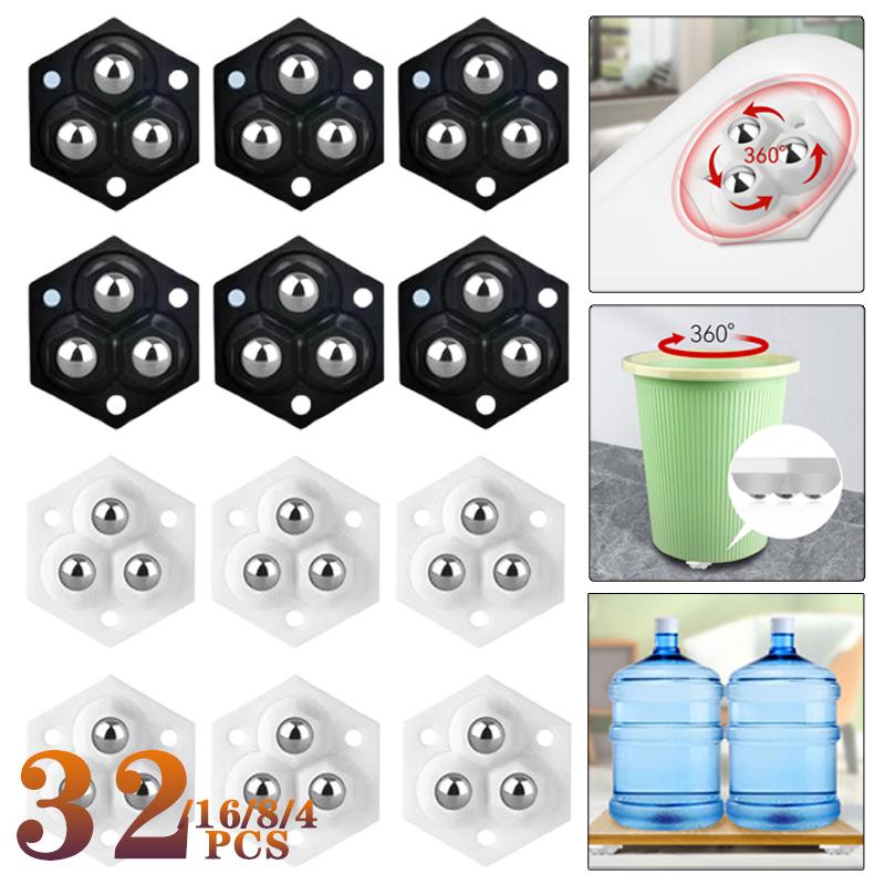 4-32 STÜCKE Universalrad ohne Stanzen Verschleißfest Doppelkugellager Geräuschlose Rolle Haushaltsmöbelzubehör