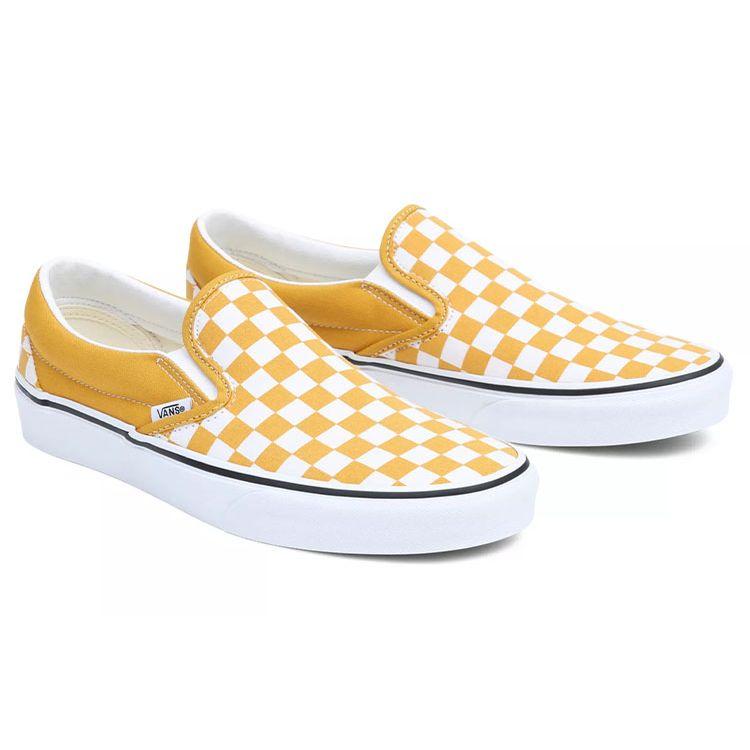 Vans Classic Slip-On Color Theory Checkerboard Yellow White Unisex Sneakers VN0A5JMHF3X