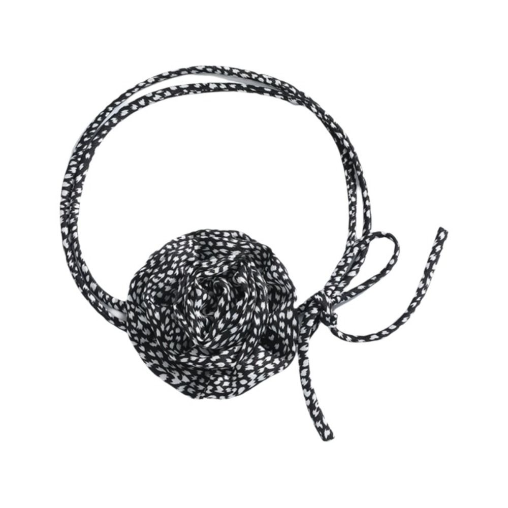 Wave Point Chiffon Necklace Elegant Leopard Print Chocker Vintage Flower Clavicle Chain  Party