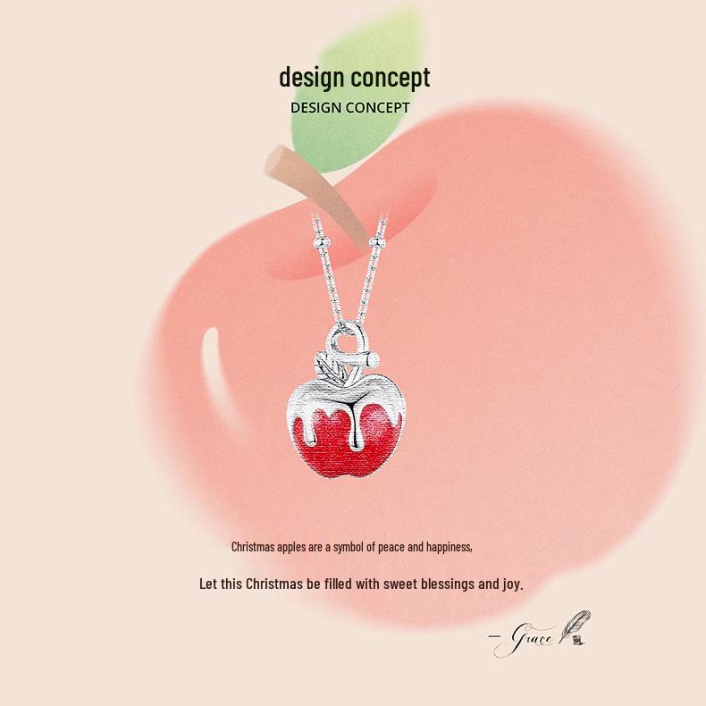 Yinziyun S925 Sterling Silver Christmas Apple Necklace with Openable Pendant - A Unique Clavicle Chain Gift