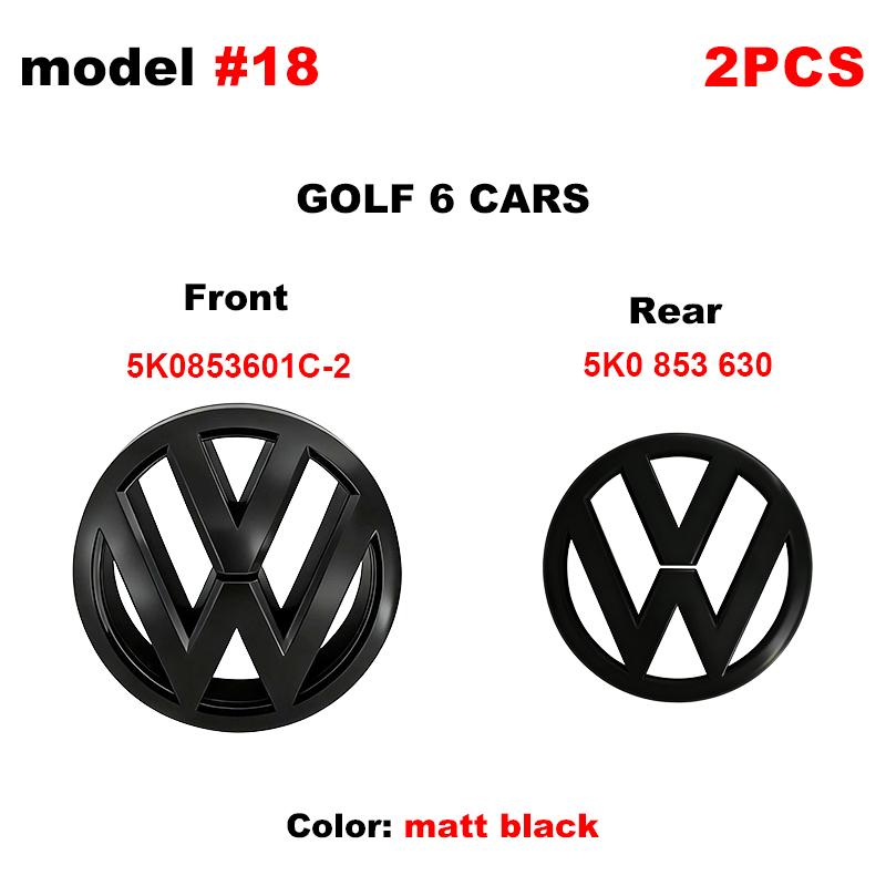 5K0853601C VW 135mm Car Front Grill Logo Emblem 110mm Rear Trunk Lid Badge For Volkswagen Golf MK6 Replacement Auto Accessories ze5
