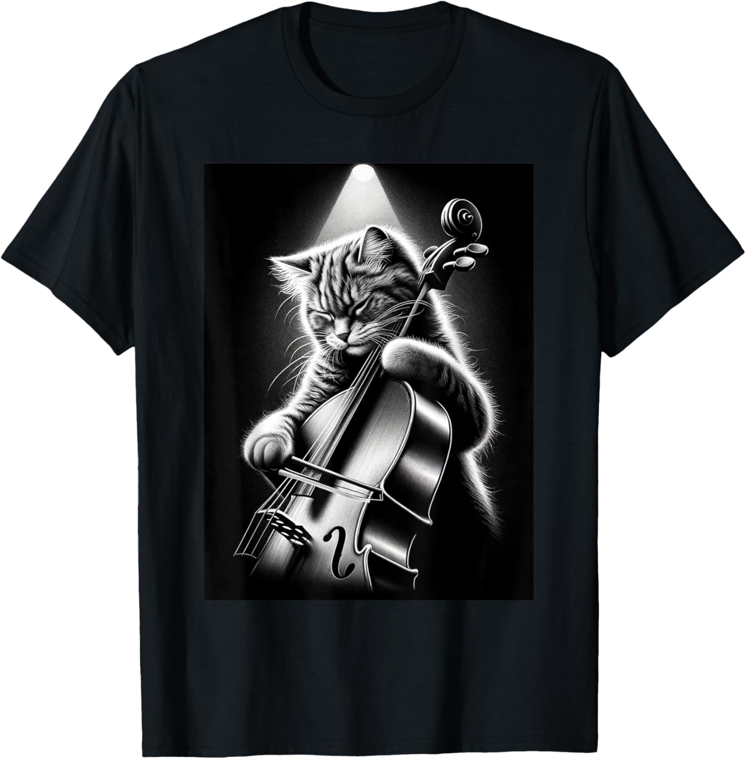 Musician Cello Player Funny Cat Playing Cello T-Shirt S