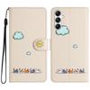 Samsung S24 Plus/iPhone 15 Cartoon Cat Love Heart Leather Flip Case with Card Holder